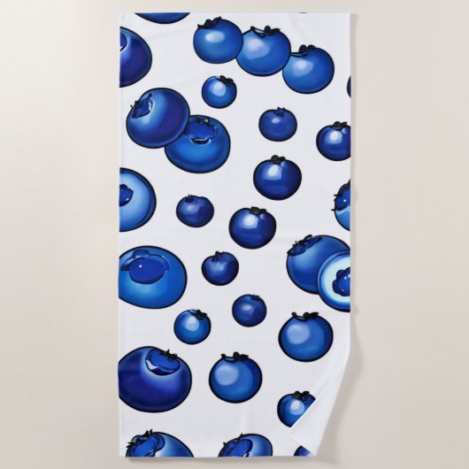 Fresh Blueberry Pattern Strandtuch (Vorderseite)