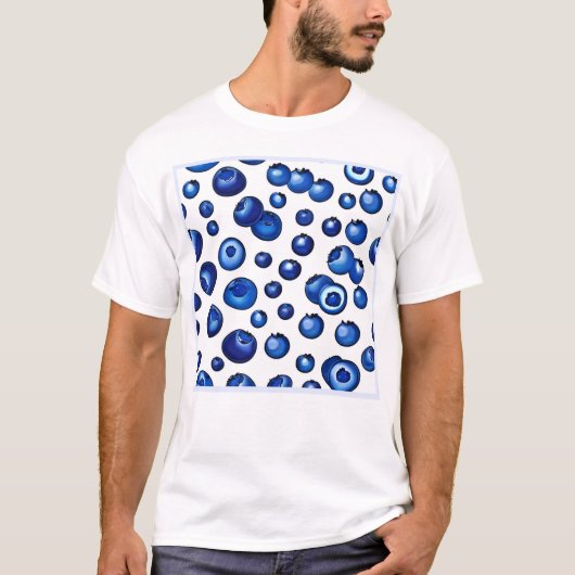 Fresh Blueberry Pattern T-Shirt (Vorderseite)