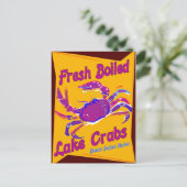 Fresh Boiled Lake Crabs Postkarte (Stehend Vorderseite)