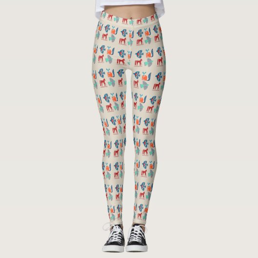 Fresh Bone White Nordic Pattern Leggings (Vorderseite)