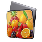 Fresh Bounty: Vibrant Fruit Harvest Design Laptopschutzhülle (Vorderseite Links)