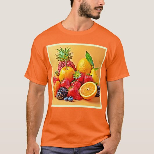 Fresh Bounty: Vibrant Fruit Harvest Design T-Shirt (Vorderseite)
