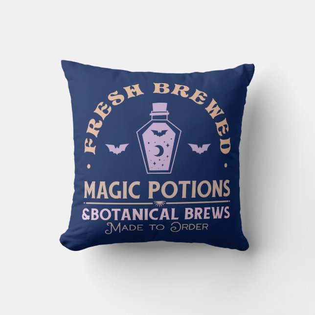 Fresh Braut Magic Potions Hexchy Blue Halloween Kissen (Vorderseite)