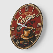 Fresh Brewed Coffee Große Wanduhr (Winkel)