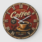 Fresh Brewed Coffee Große Wanduhr (Vorderseite)