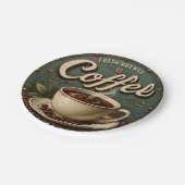 Fresh Brewed Coffee Rustic Farmhouse Pappteller (Schrägansicht)