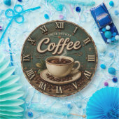 Fresh Brewed Coffee Rustic Farmhouse Pappteller (Party)