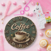 Fresh Brewed Coffee Rustic Farmhouse Pappteller (Party)