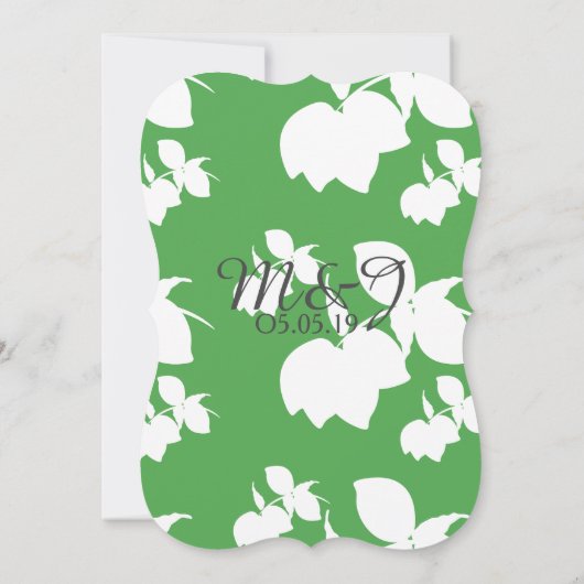 Fresh Bright Green Lemon Silo Pattern Wedding Einladung (Rückseite)