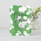 Fresh Bright Green Lemon Silo Pattern Wedding Einladung (Stehend Vorderseite)