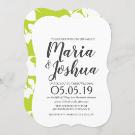 Fresh Bright Green Lemon Silo Pattern Wedding Einladung