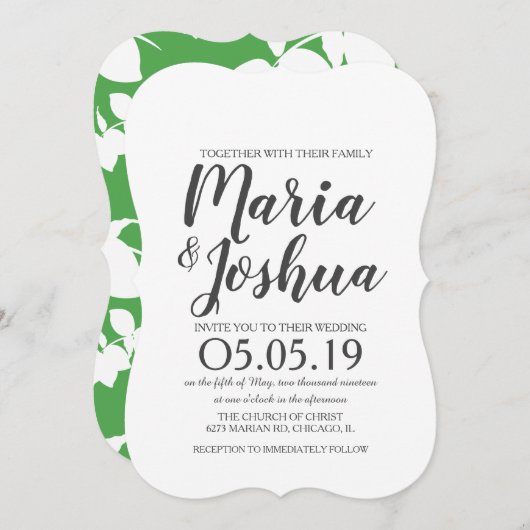 Fresh Bright Green Lemon Silo Pattern Wedding Einladung (Vorne/Hinten)