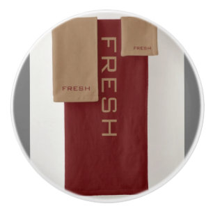 FRESH Brown Beige Round Keramikknauf