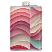 Fresh Candy Colored Waves Flachmann (Rückseite)