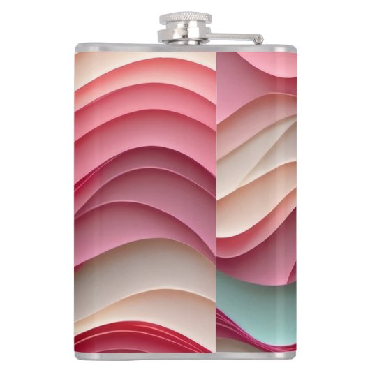 Fresh Candy Colored Waves Flachmann (Rückseite)