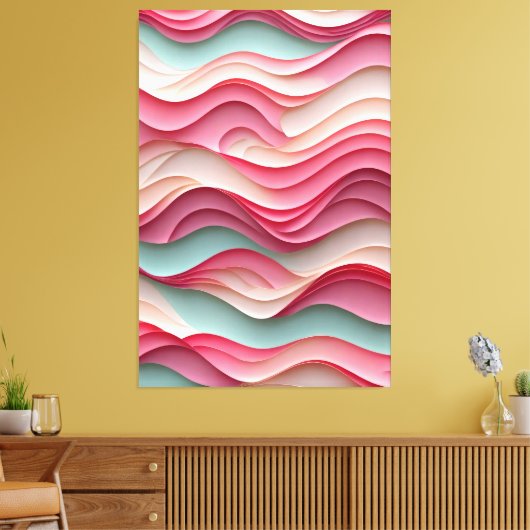 Fresh Candy Colored Waves Leinwanddruck (Insitu (Wohnzimmer))