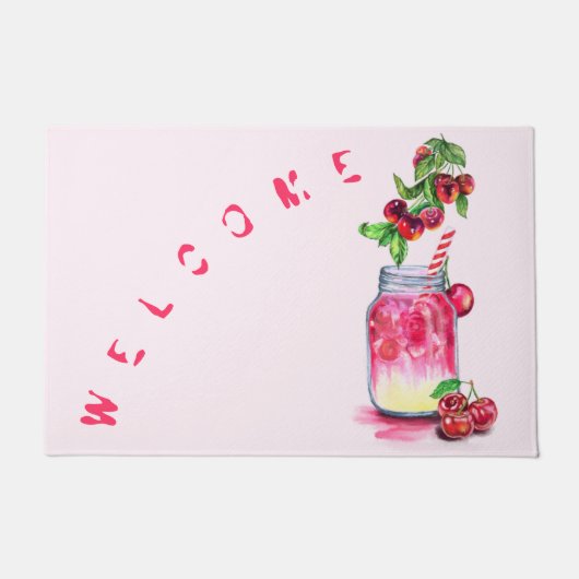Fresh Cherry Drink Doormat Fußmatte (Vorderseite)