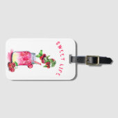 Fresh Cherry Drink Gepäckmarke Gepäckanhänger (Vorderseite (Horizontal))