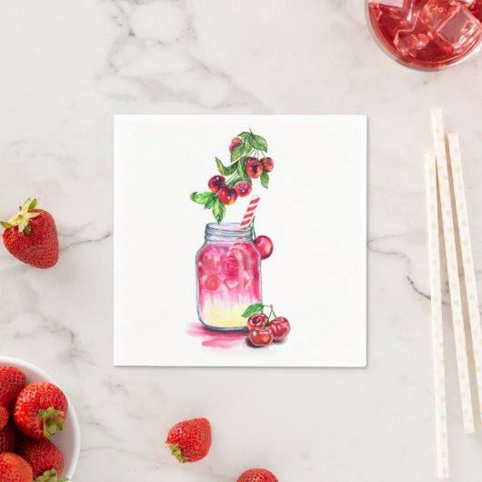 Fresh Cherry Drink Napkins Serviette (Beispiel)