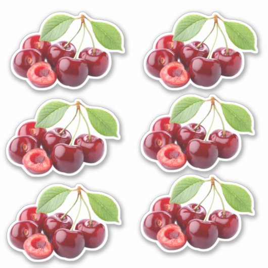 Fresh Cherry Sticker Sheet | Realistisches Obst (Vorderseite)