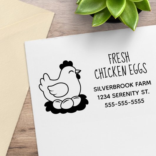 Fresh Chicken Eggs Farm Address Large Gummistempel