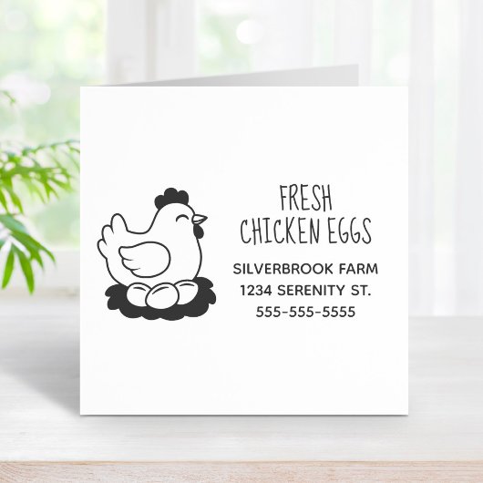 Fresh Chicken Eggs Farm Address Large Gummistempel