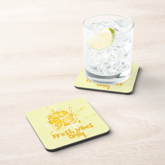 Fresh Citrus Coaster Set- Lemon Design Getränkeuntersetzer (Rechte Seite)