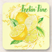 Fresh Citrus Coaster Set- Lemon Design Getränkeuntersetzer (Vorderseite)