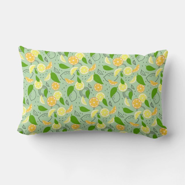 Fresh citrus fruits Lemon Orange Modern. Lendenkissen (Rückseite)