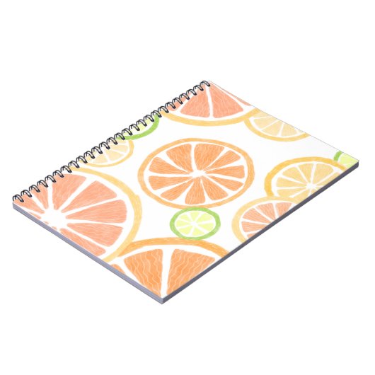 Fresh Citrus Fruits Orange Lime Lemon Grapefruit Notizblock (Linke Seite)