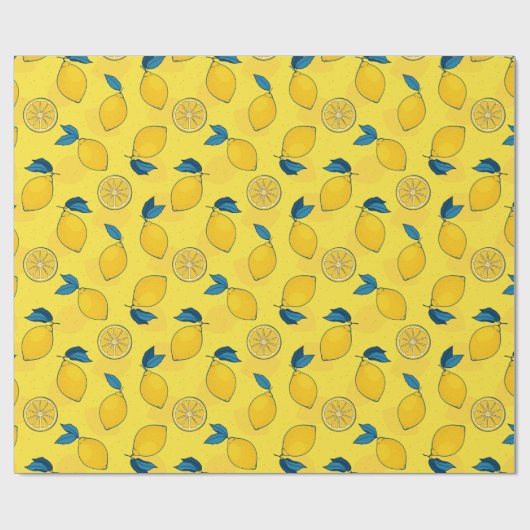 Fresh Citrus Lemon Geschenkpapier (Flach)