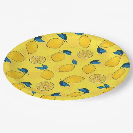 Fresh Citrus Lemon Pappteller (Schrägansicht)