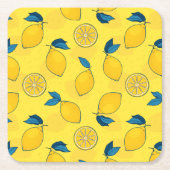 Fresh Citrus Lemon Rechteckiger Pappuntersetzer (Vorderseite)