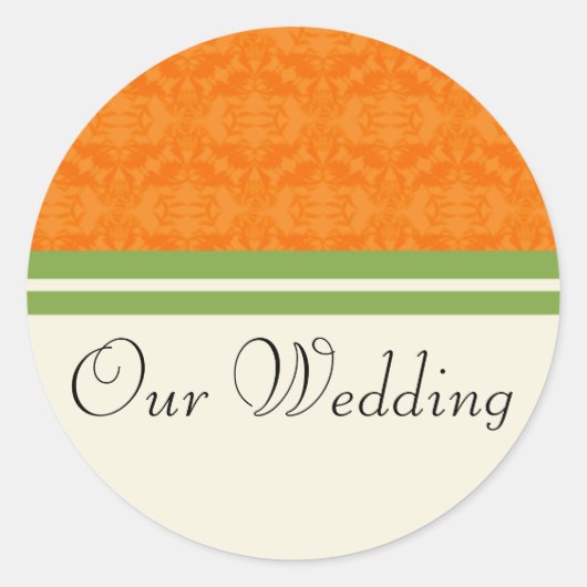 Fresh Citrus Orange Our Wedding Stickers (Vorderseite)