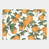 Fresh Citrus Orange Sommer Botanische Vegetation Geschenkpapier Set (Vorderseite)