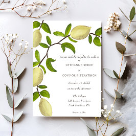 Fresh Citrus Painted Lemons Mediterranean Einladung