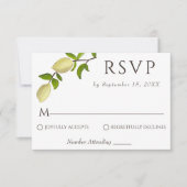 Fresh Citrus Painted Lemons Mediterranean RSVP Karte (Vorderseite)