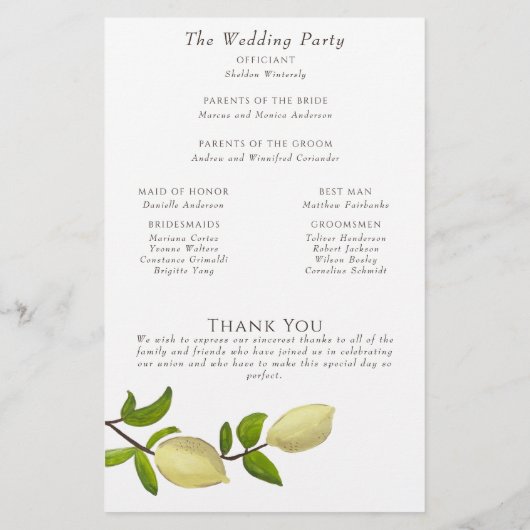 Fresh Citrus Painted Lemons Modern Mediterranean (Rückseite)