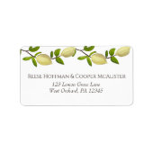 Fresh Citrus Painted Lemons Modern Mediterranean Adressaufkleber (Vorne)