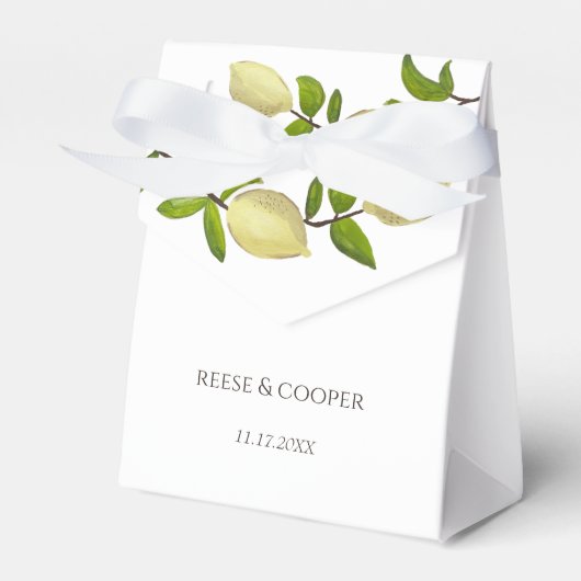 Fresh Citrus Painted Lemons Modern Mediterranean Geschenkschachtel (Vorderseite)