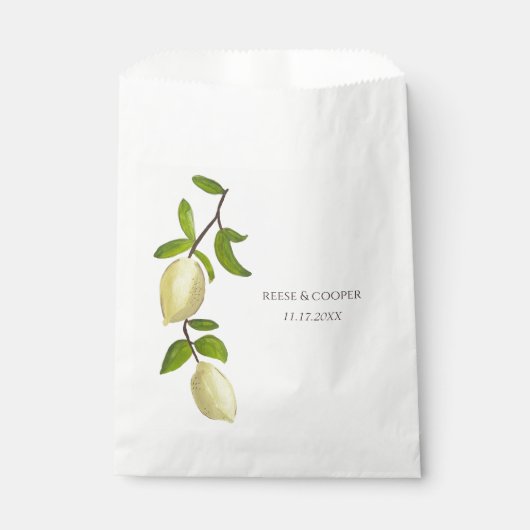 Fresh Citrus Painted Lemons Modern Mediterranean Geschenktütchen (Vorderseite)