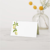 Fresh Citrus Painted Lemons Modern Mediterranean Platzkarte (Vorderseite)