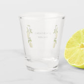 Fresh Citrus Painted Lemons Modern Mediterranean Schnapsglas (Rückseite)
