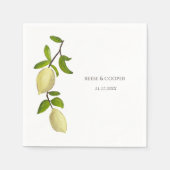 Fresh Citrus Painted Lemons Modern Mediterranean Serviette (Vorderseite)