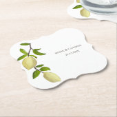 Fresh Citrus Painted Lemons Modern Mediterranean Untersetzer (angewinkelt)