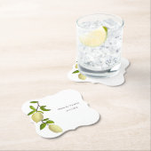 Fresh Citrus Painted Lemons Modern Mediterranean Untersetzer (Vor Ort)