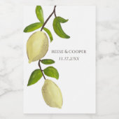 Fresh Citrus Painted Lemons Modern Mediterranean Weinetikett (Einzelnes Label)