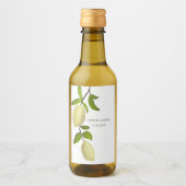 Fresh Citrus Painted Lemons Modern Mediterranean Weinetikett (Vorderseite)