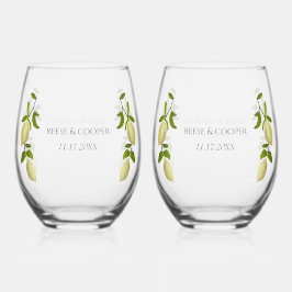 Fresh Citrus Painted Lemons Modern Mediterranean Weinglas Ohne Stiel