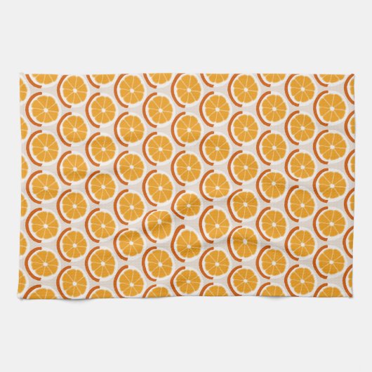 Fresh Citrus Slices Geometric Retro Kitchen Geschirrtuch (Horizontal)